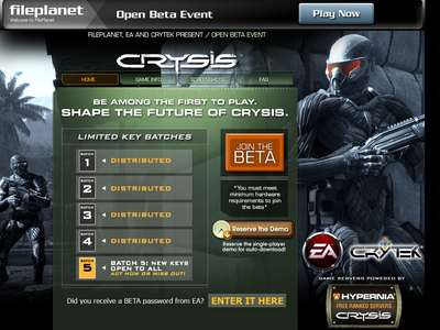 Crysis Public Beta Keys Available NOW!